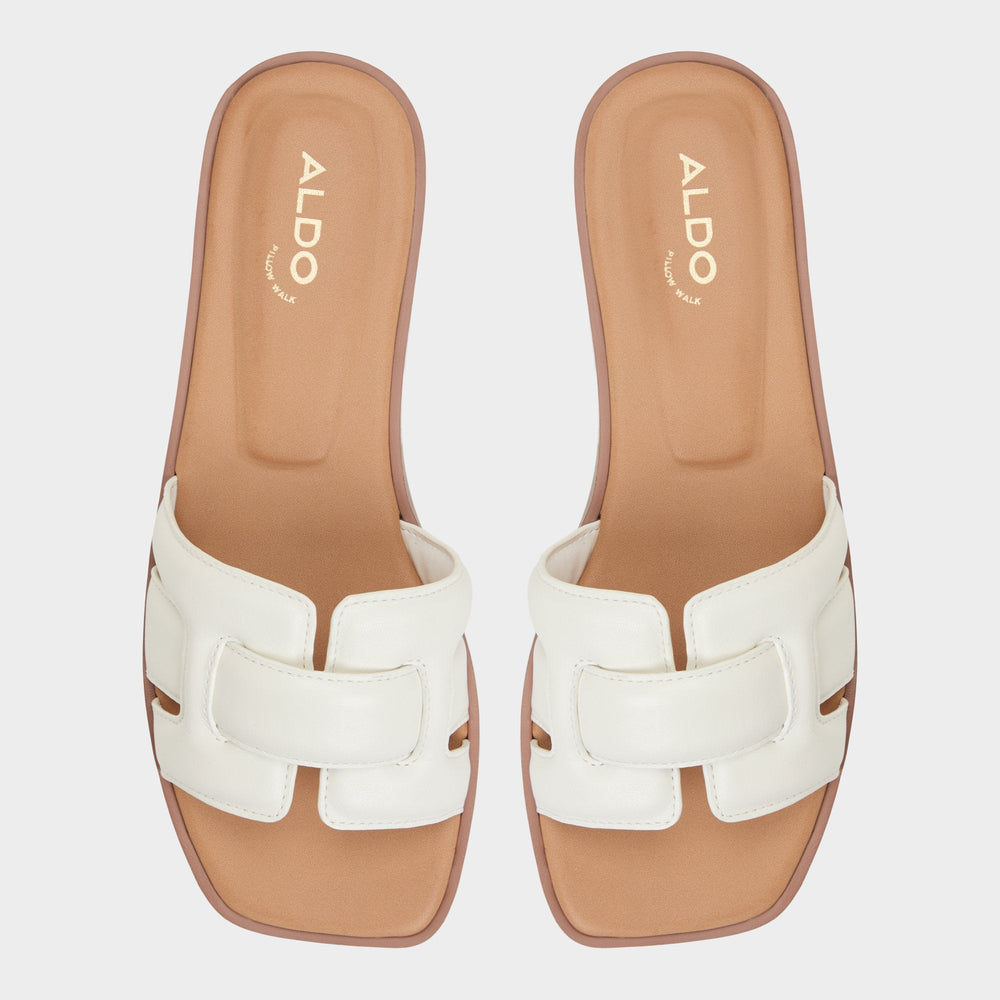 Aldo | Eleny White Women's Flats - Slide sandal
