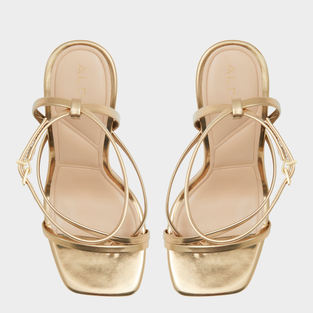 Aldo | Laurader Gold Women's Block heels - Strappy heeled sandal, Block heel