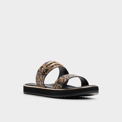 Aldo | Lagoon Brown Multi Women's Flats - Strappy flat sandal, Footbed sandal