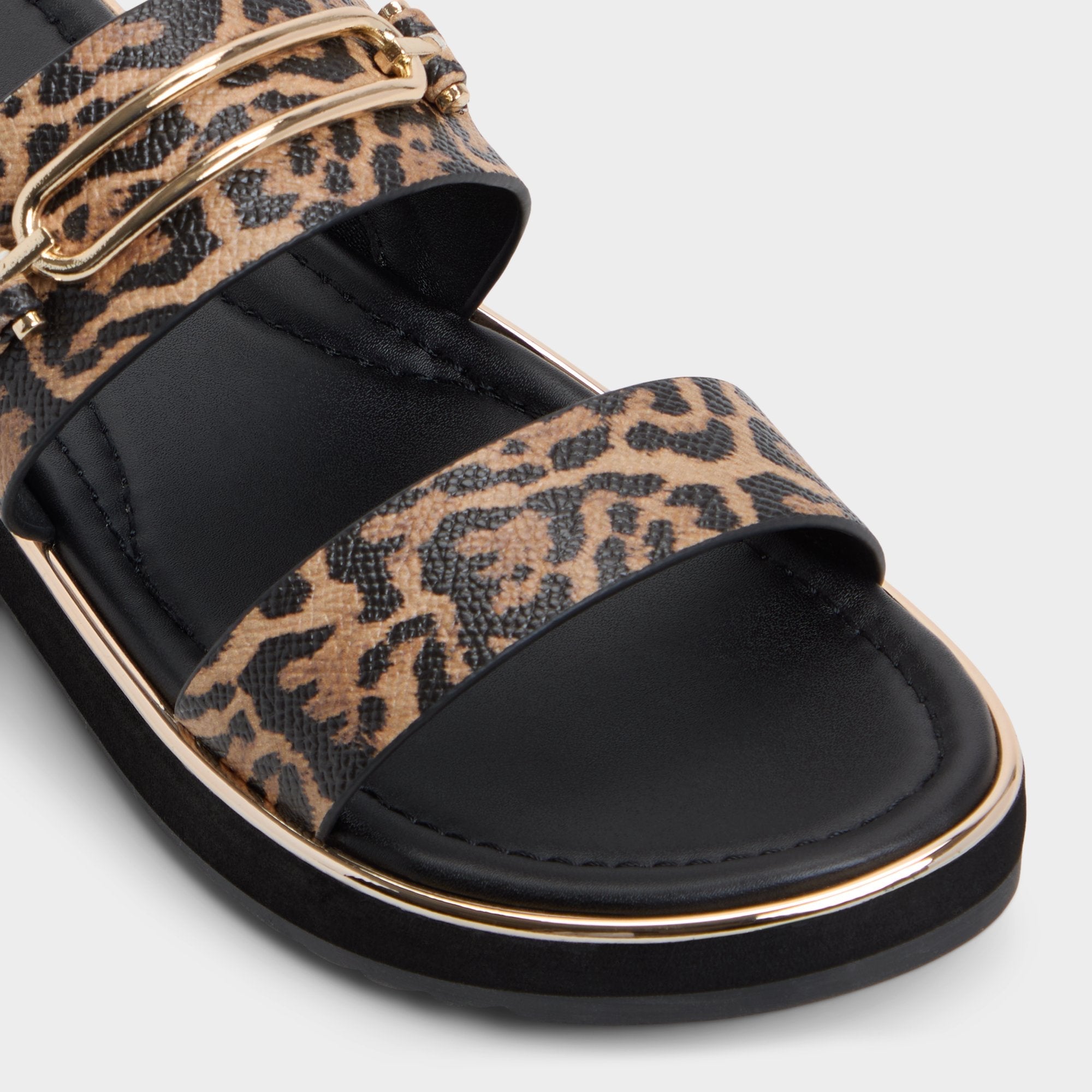 Aldo | Lagoon Brown Multi Women's Flats - Strappy flat sandal, Footbed sandal