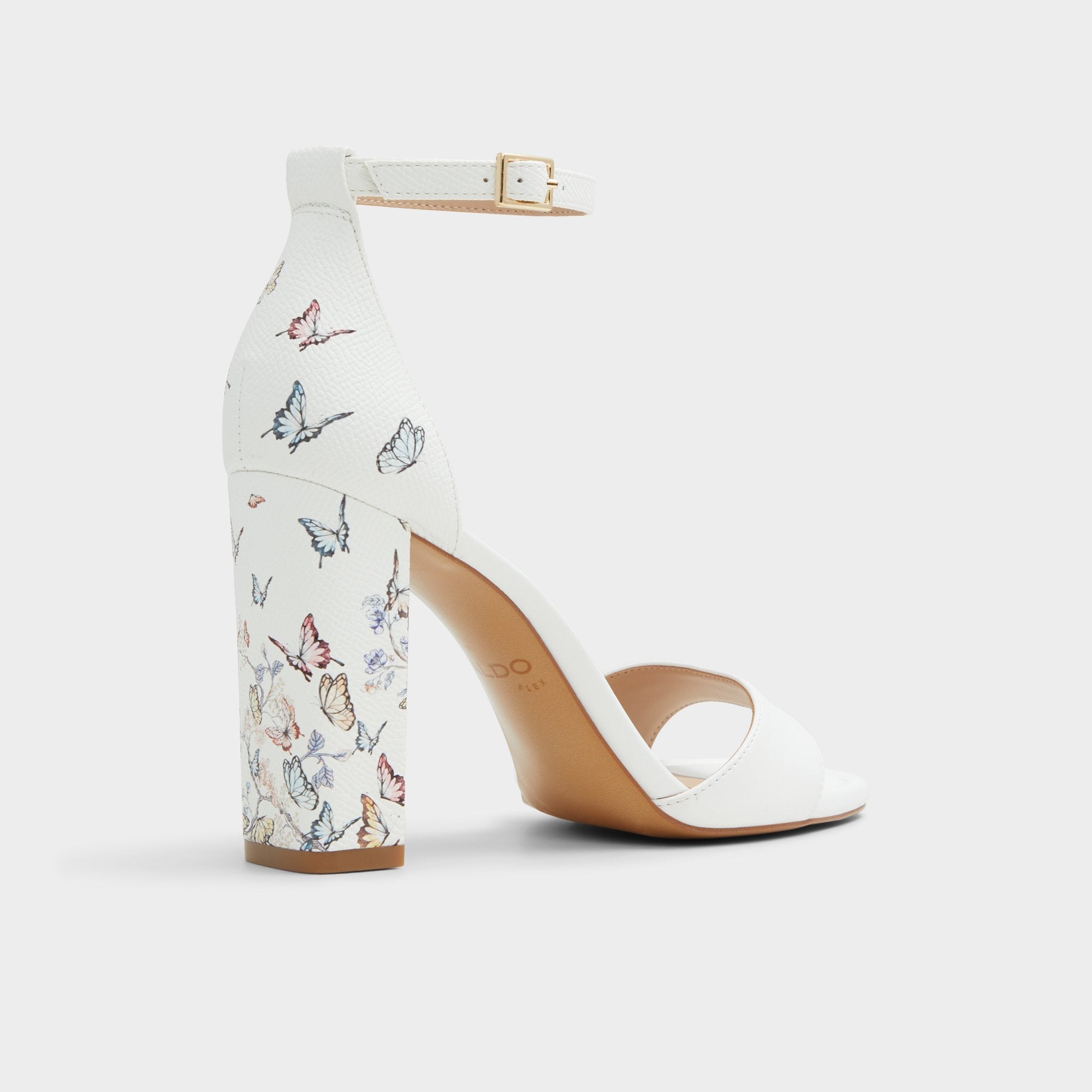 Aldo | Enaegyn White Multi Women's Strappy sandals - Strappy heeled sandal, Block heel