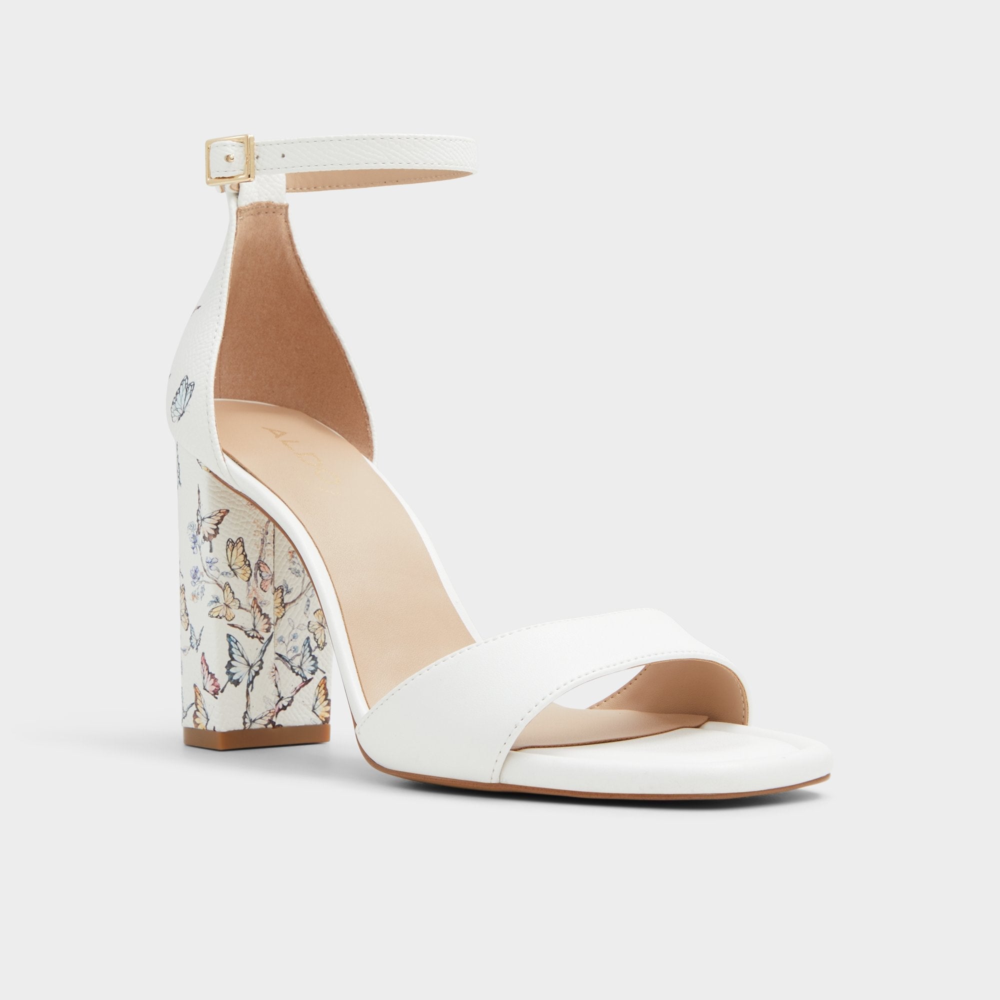 Aldo | Enaegyn White Multi Women's Strappy sandals - Strappy heeled sandal, Block heel
