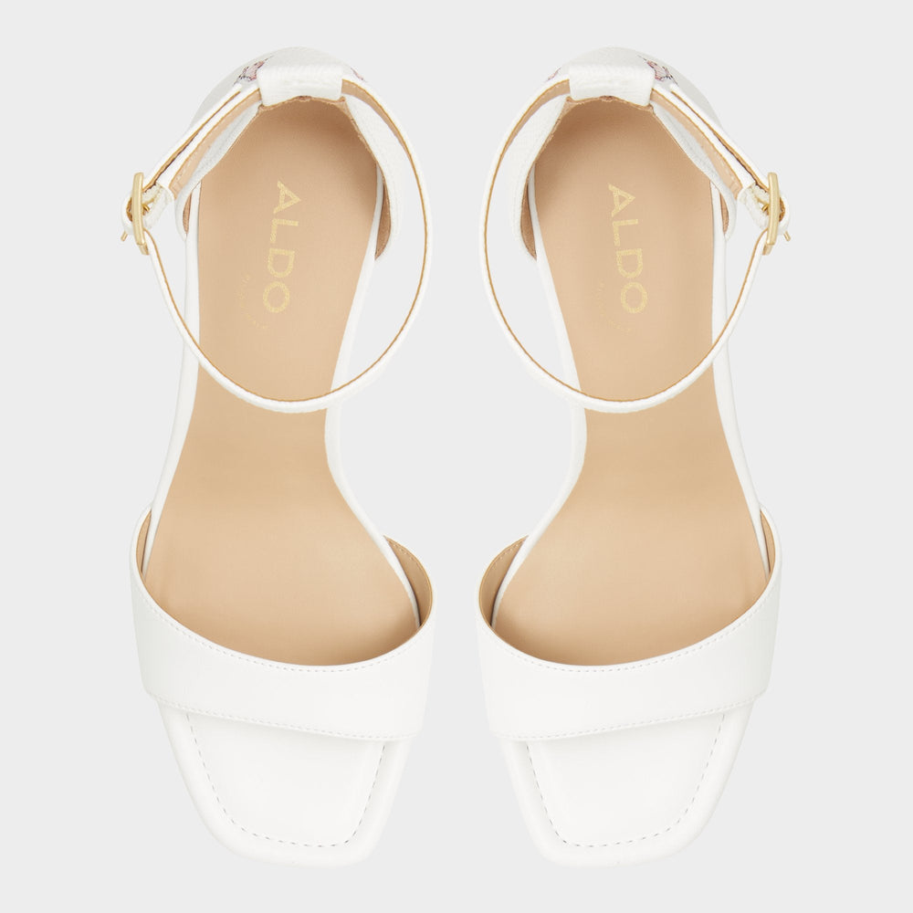 Aldo | Enaegyn White Multi Women's Strappy sandals - Strappy heeled sandal, Block heel