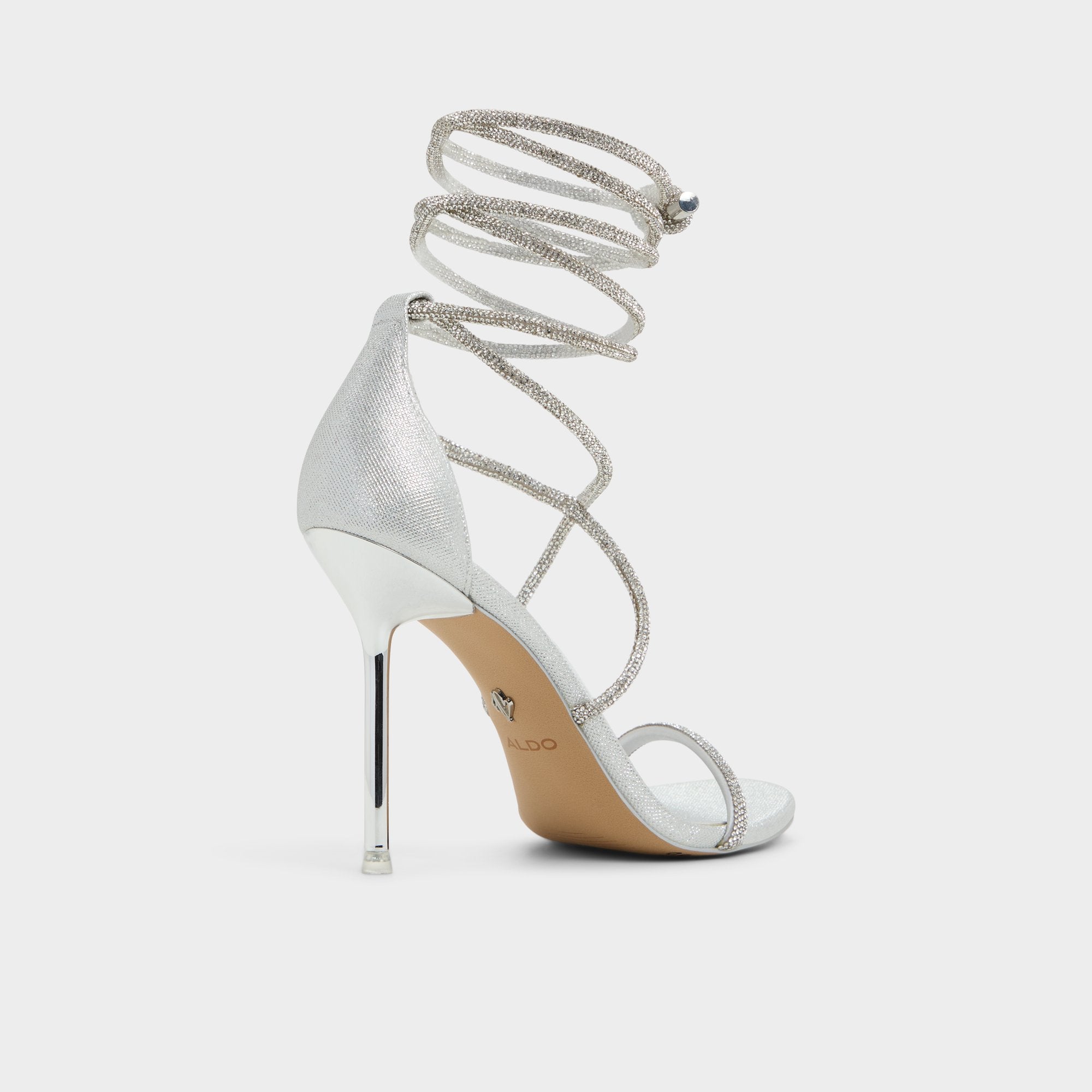Aldo | Caladonia Silver Women's Iridescent metallics - Strappy heeled sandal, Stiletto heel