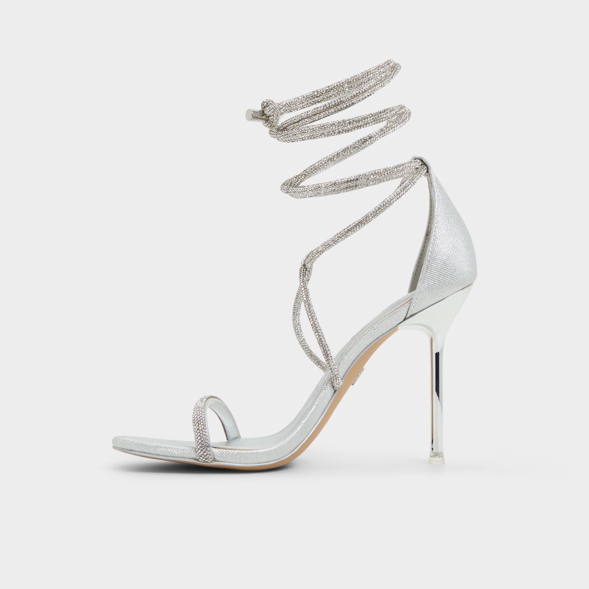 Aldo | Caladonia Silver Women's Iridescent metallics - Strappy heeled sandal, Stiletto heel