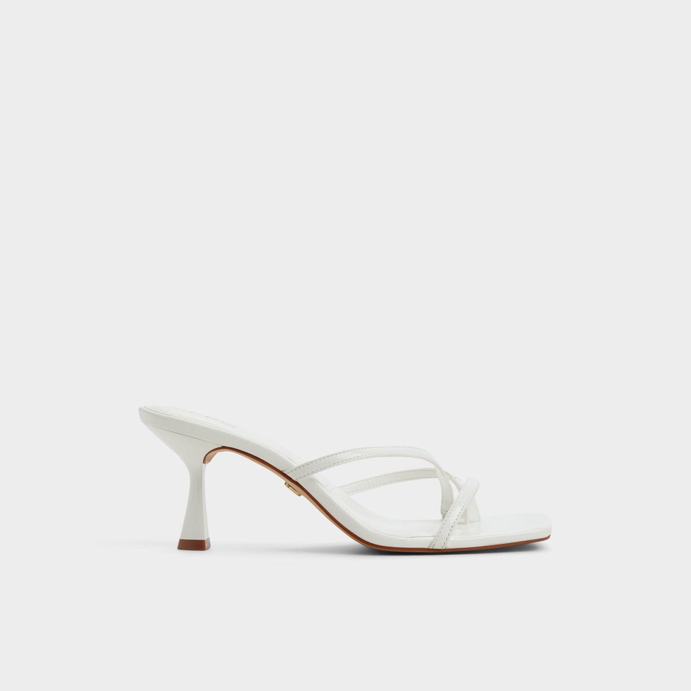 Aldo | Calypsa White Women's Heeled mules - Strappy heeled sandal, Block heel