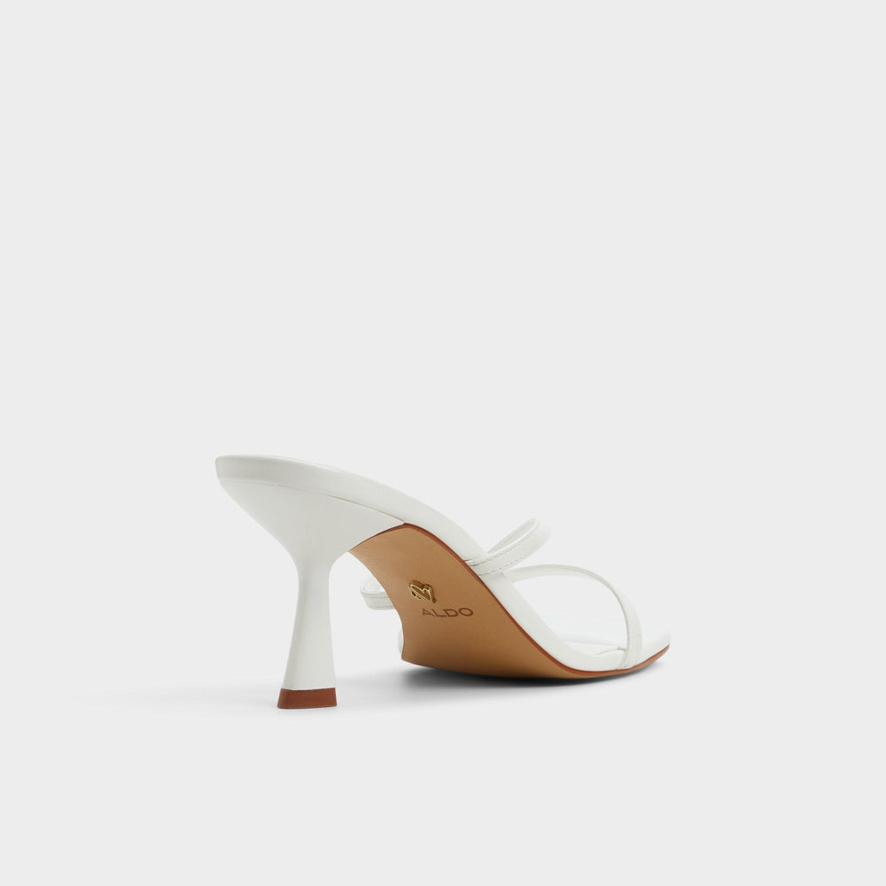 Aldo | Calypsa White Women's Heeled mules - Strappy heeled sandal, Block heel