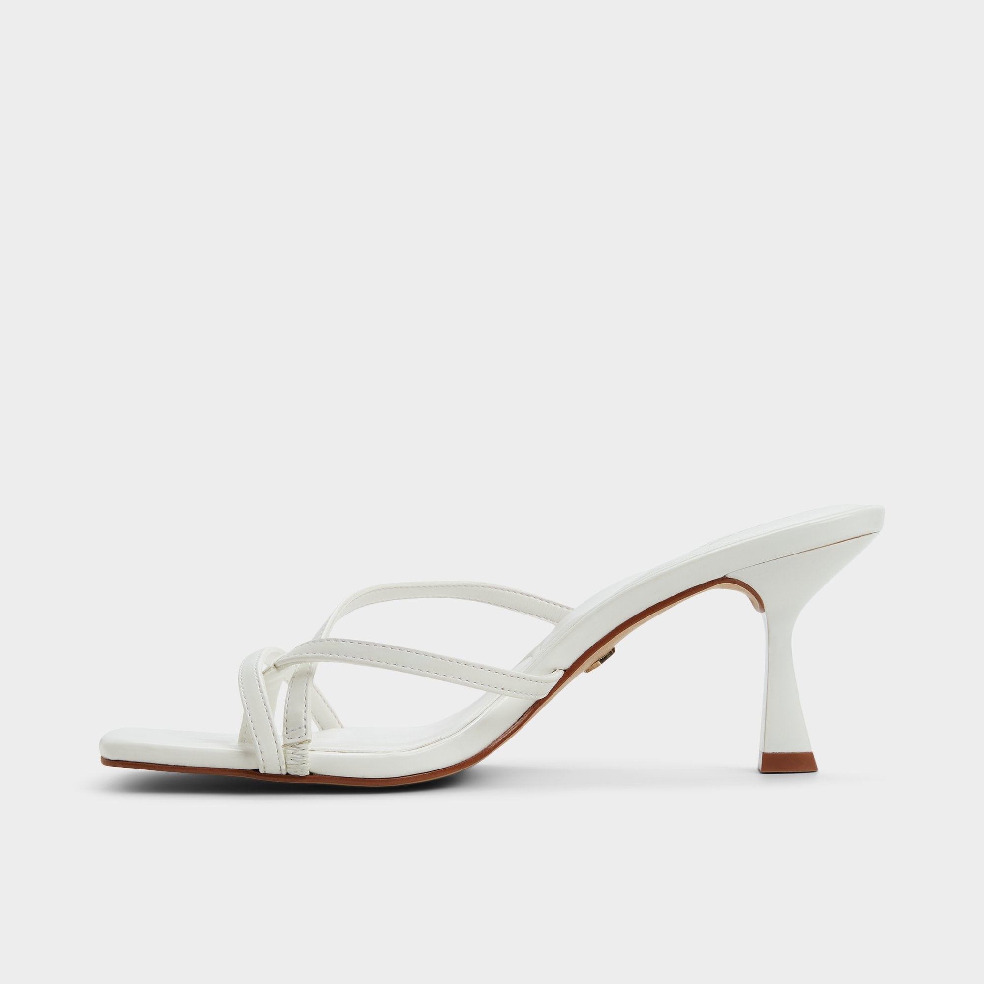 Aldo | Calypsa White Women's Heeled mules - Strappy heeled sandal, Block heel