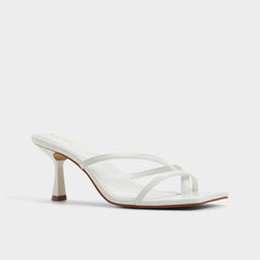 Aldo | Calypsa White Women's Heeled mules - Strappy heeled sandal, Block heel