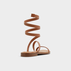 Aldo | Spinella in Medium Brown - Strappy flat sandal