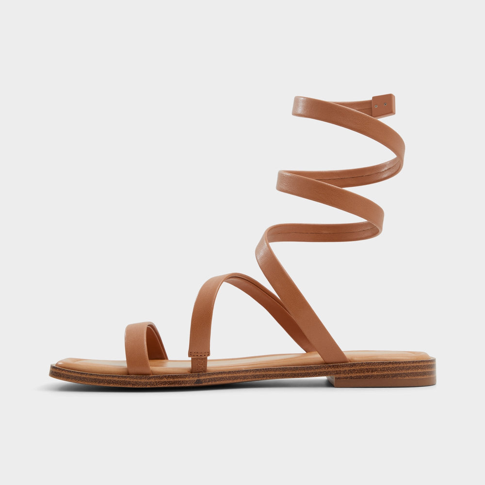 Aldo | Spinella in Medium Brown - Strappy flat sandal