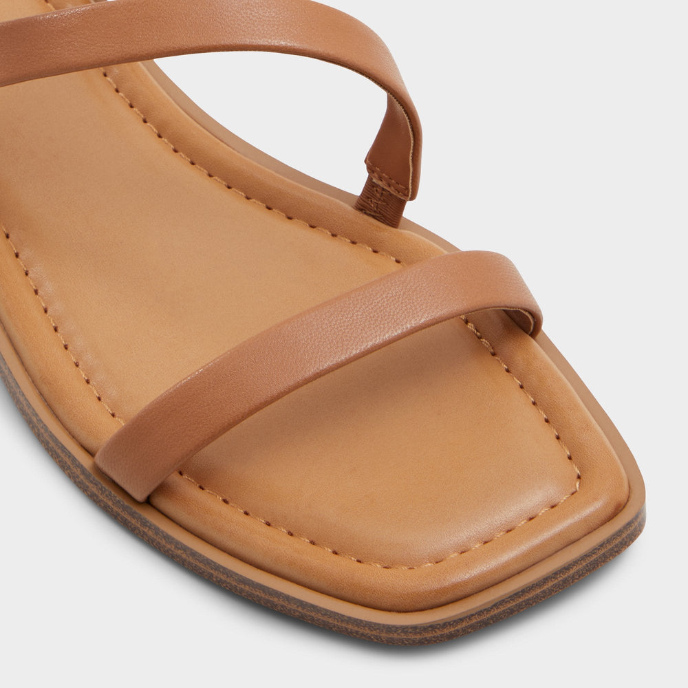 Aldo | Spinella in Medium Brown - Strappy flat sandal
