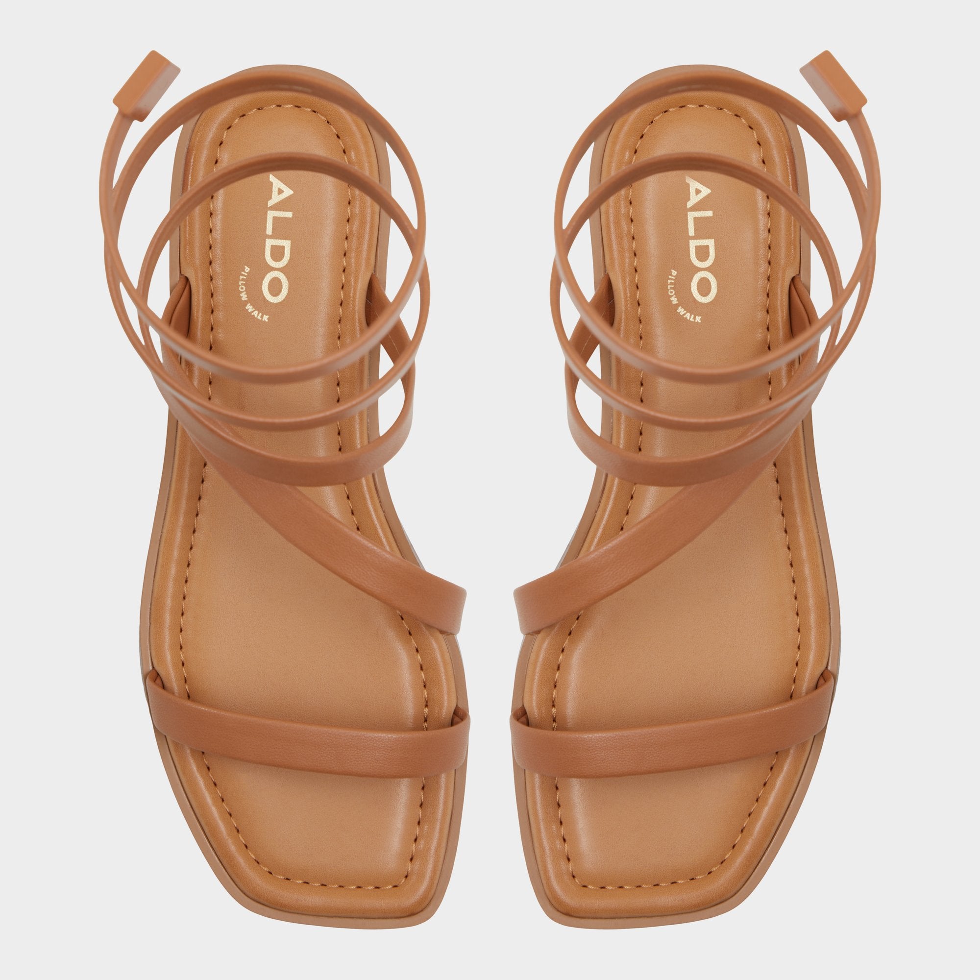 Aldo | Spinella in Medium Brown - Strappy flat sandal