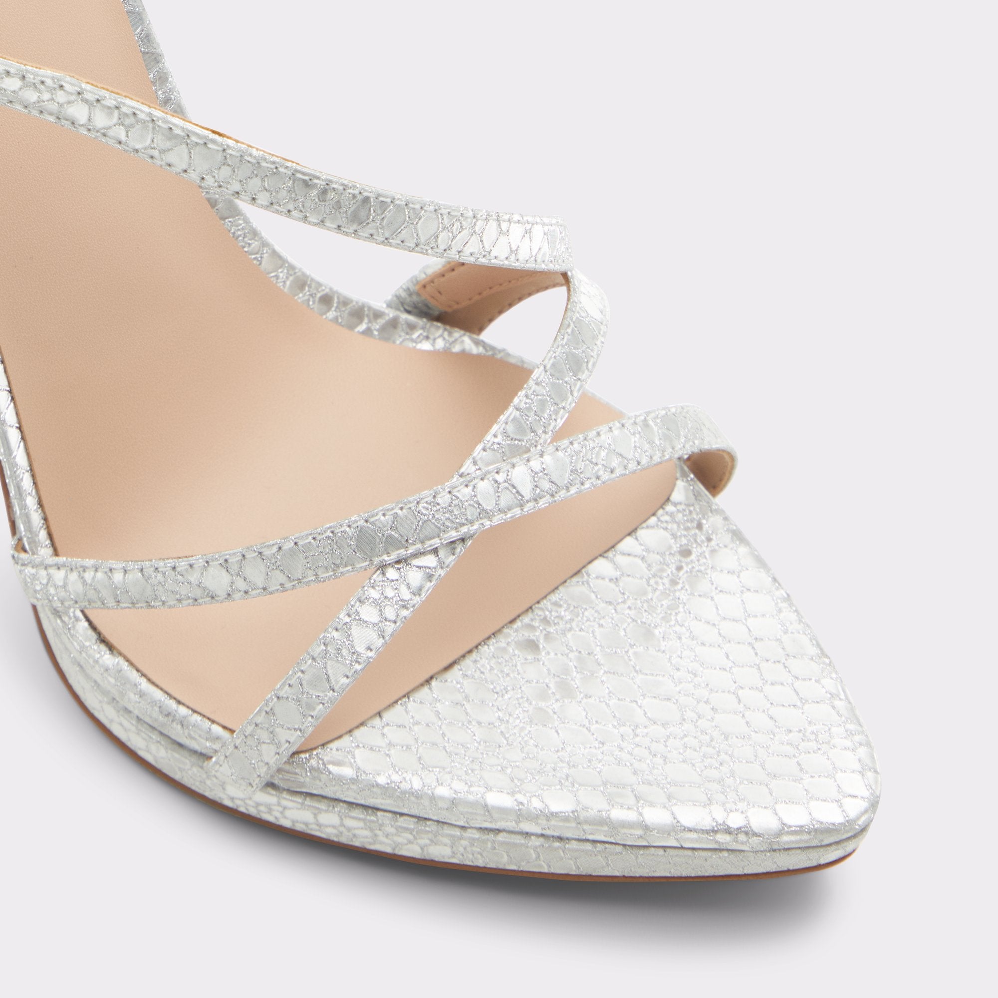 Aldo | Resurge in Silver - Strappy stiletto sandal, Stiletto heel