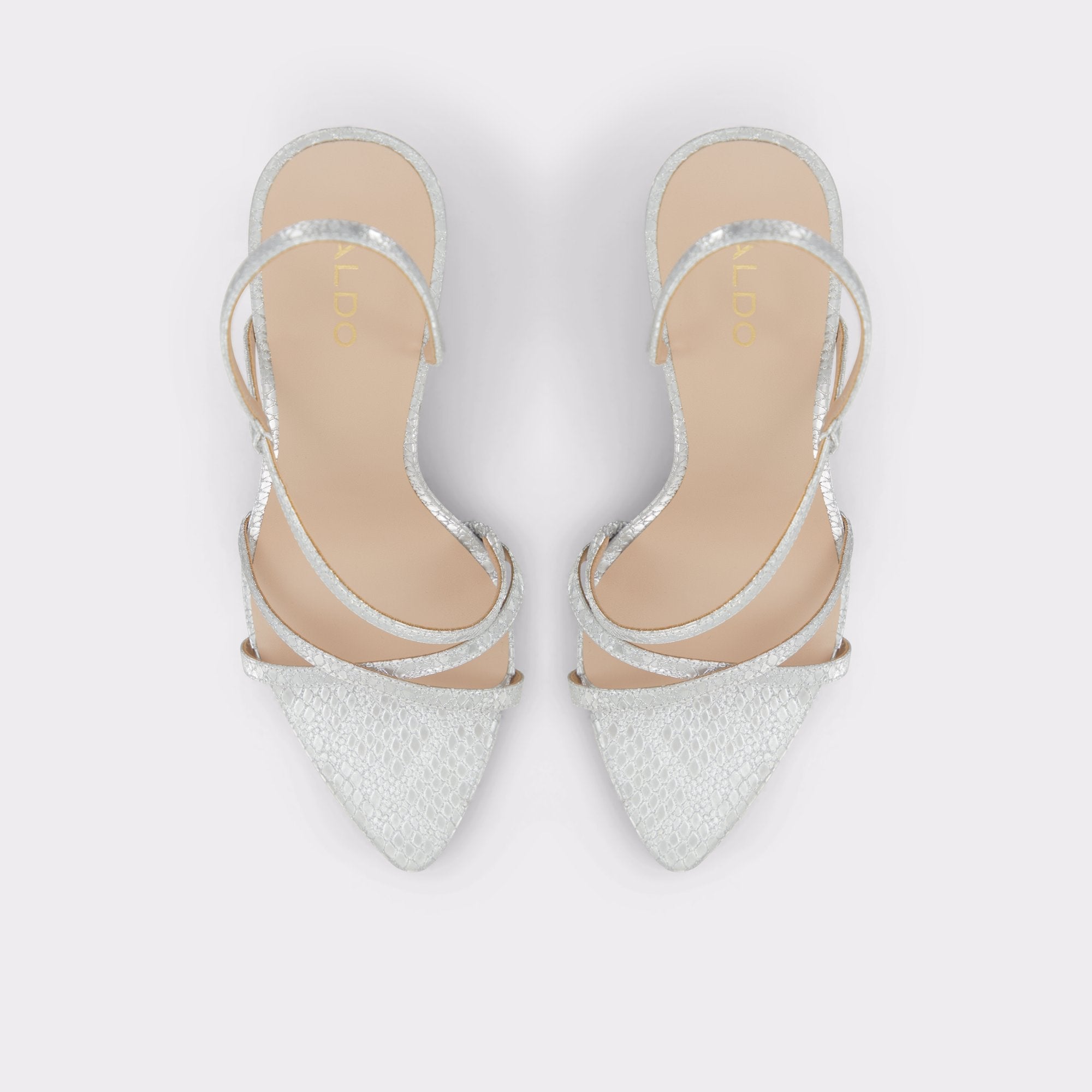 Aldo | Resurge in Silver - Strappy stiletto sandal, Stiletto heel
