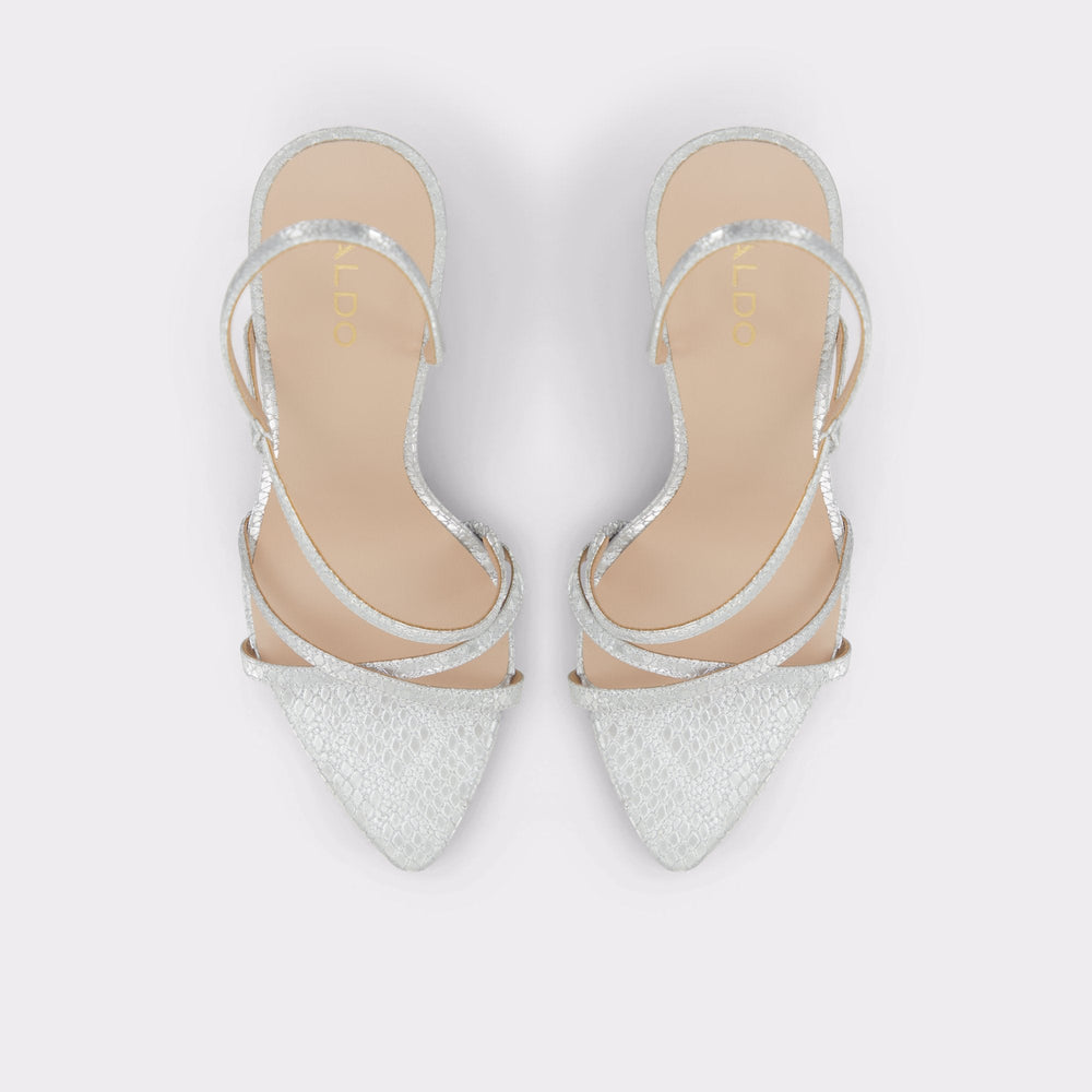 Aldo | Resurge in Silver - Strappy stiletto sandal, Stiletto heel