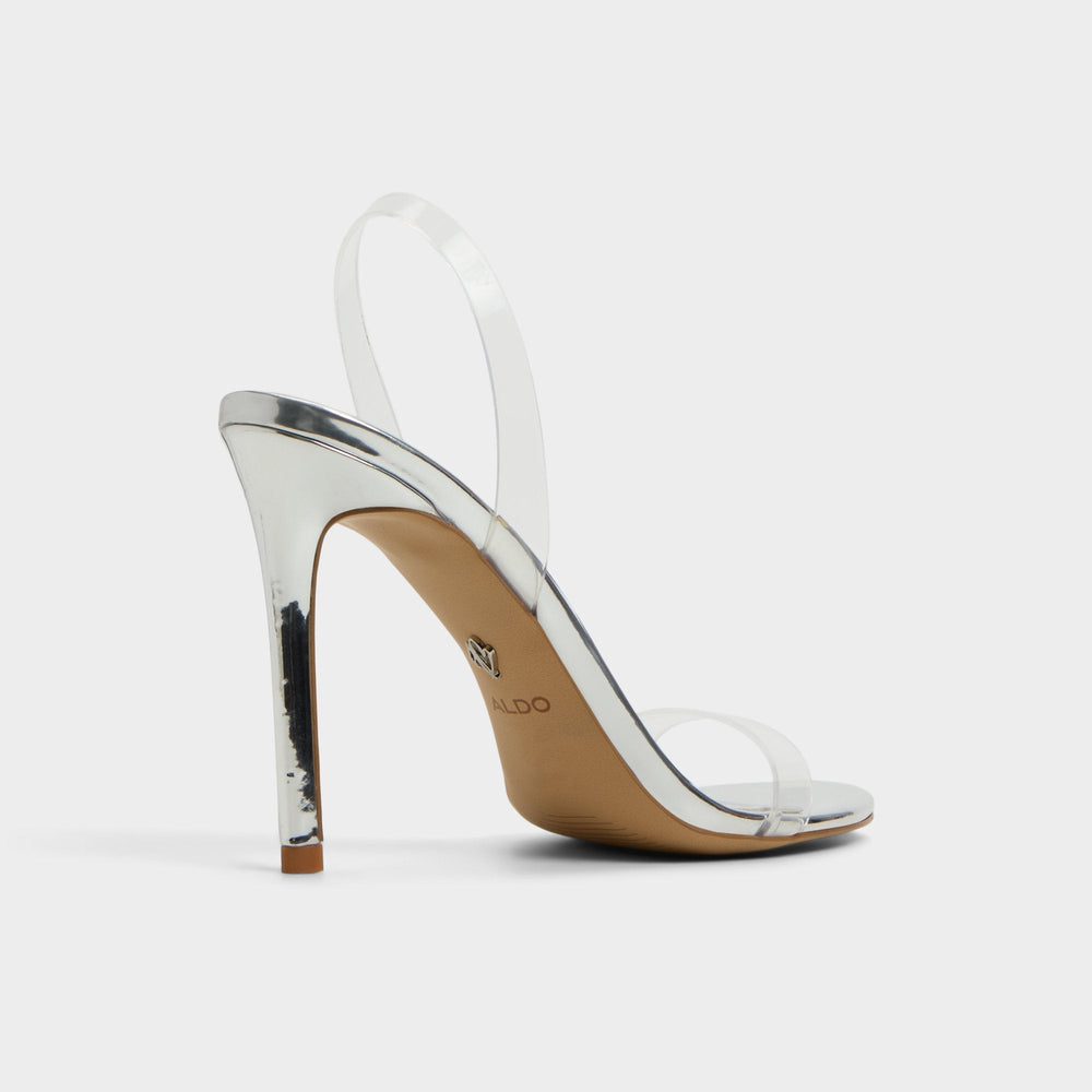 Aldo | Quinilynn Silver Women's Iridescent metallics - Strappy heeled sandal, Stiletto heel