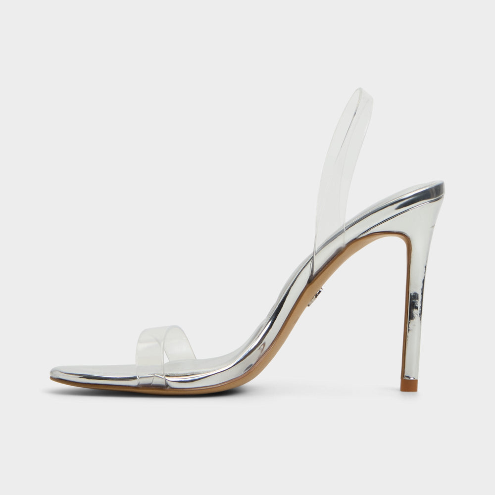 Aldo | Quinilynn Silver Women's Iridescent metallics - Strappy heeled sandal, Stiletto heel