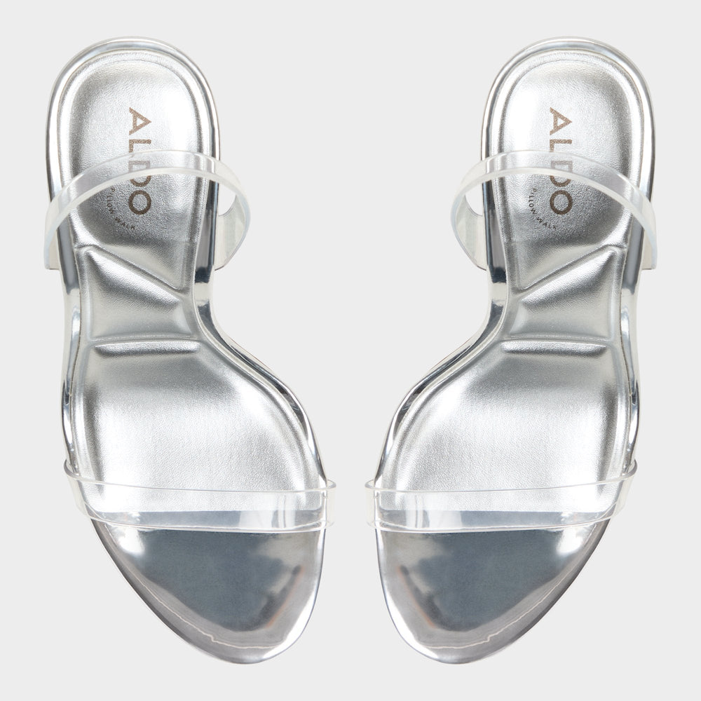 Aldo | Quinilynn Silver Women's Iridescent metallics - Strappy heeled sandal, Stiletto heel