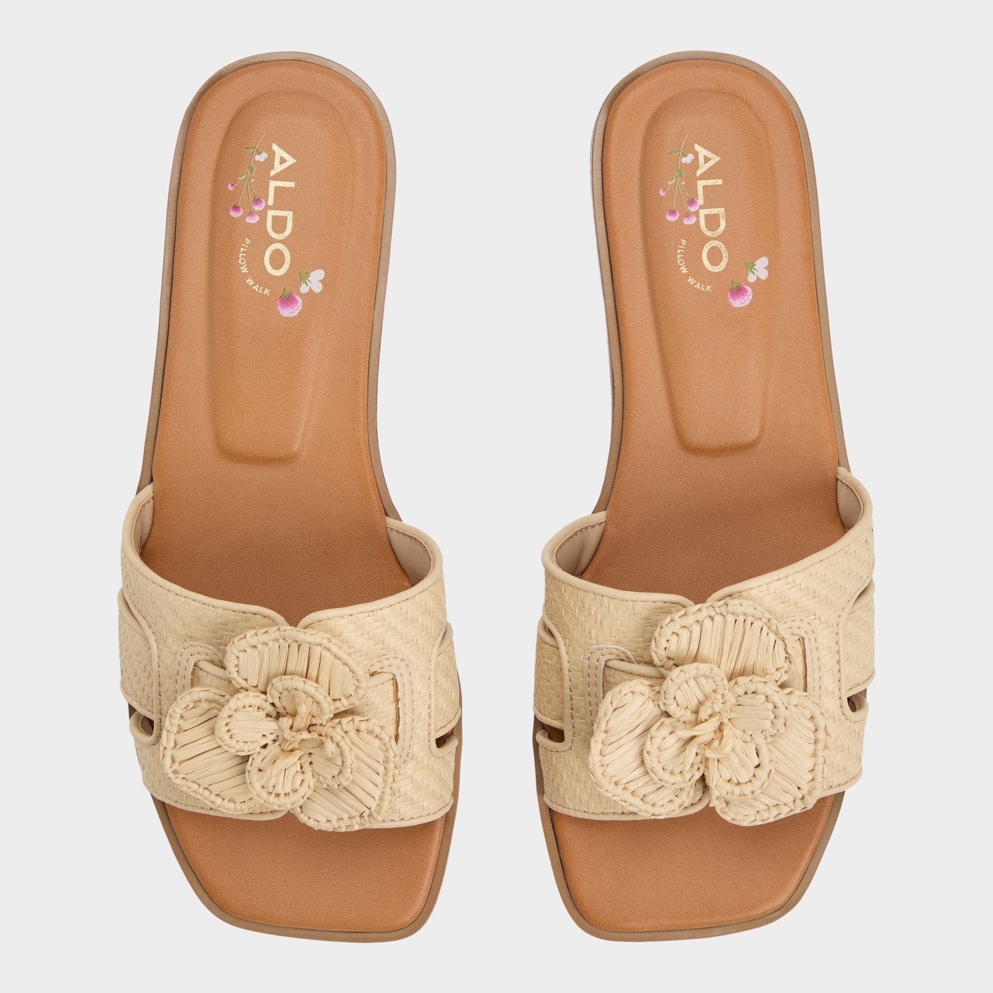Aldo | Seaflower Light Beige Women's Flats - Slide sandal