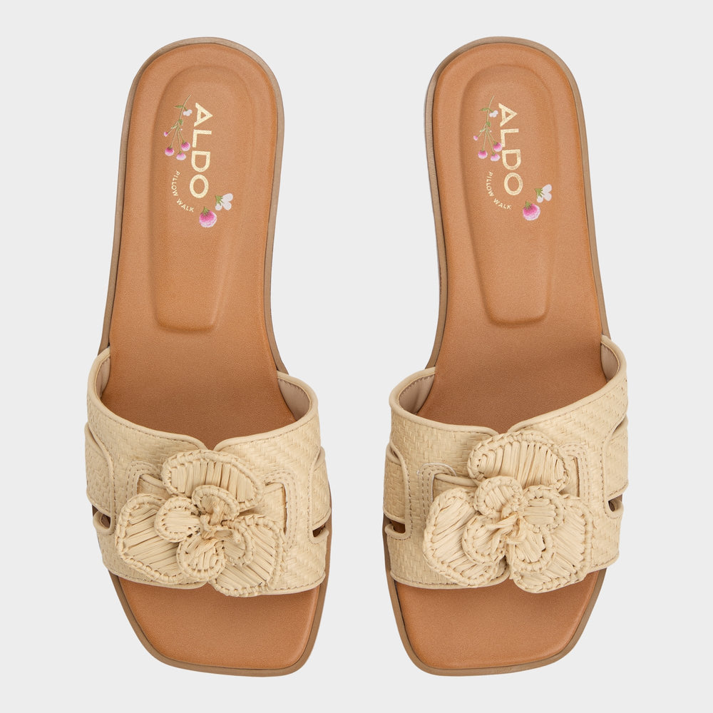 Aldo | Seaflower Light Beige Women's Flats - Slide sandal