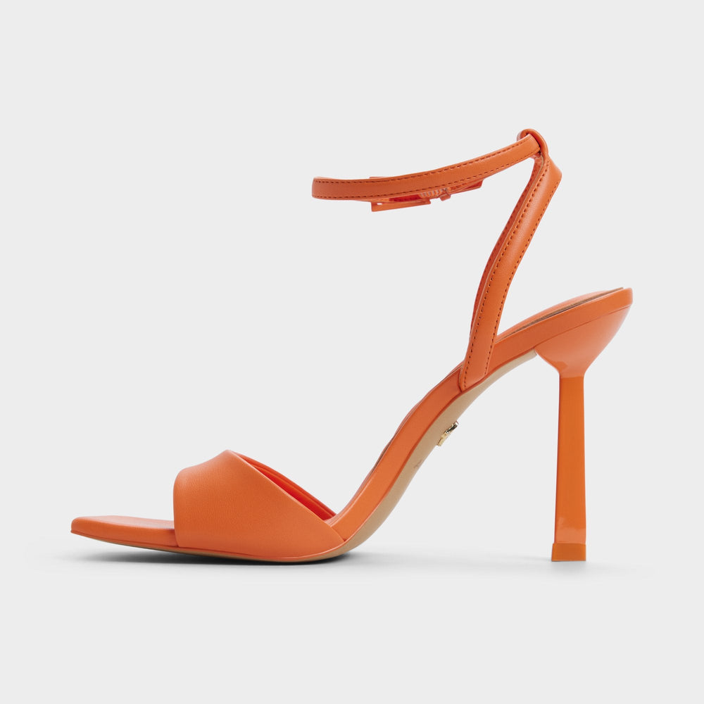 Aldo | Illustrious Medium Orange Women's Strappy Heels - Strappy heeled sandal, Stiletto heel
