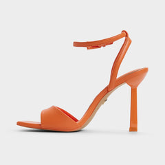 Aldo | Illustrious Medium Orange Women's Strappy Heels - Strappy heeled sandal, Stiletto heel