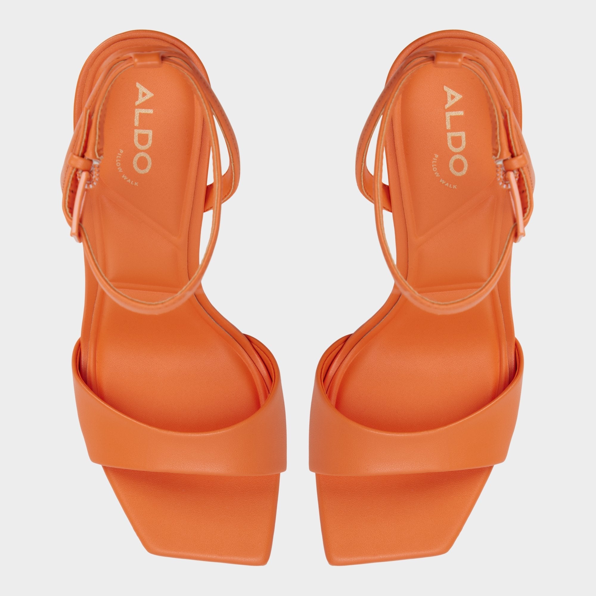 Aldo | Illustrious Medium Orange Women's Strappy Heels - Strappy heeled sandal, Stiletto heel