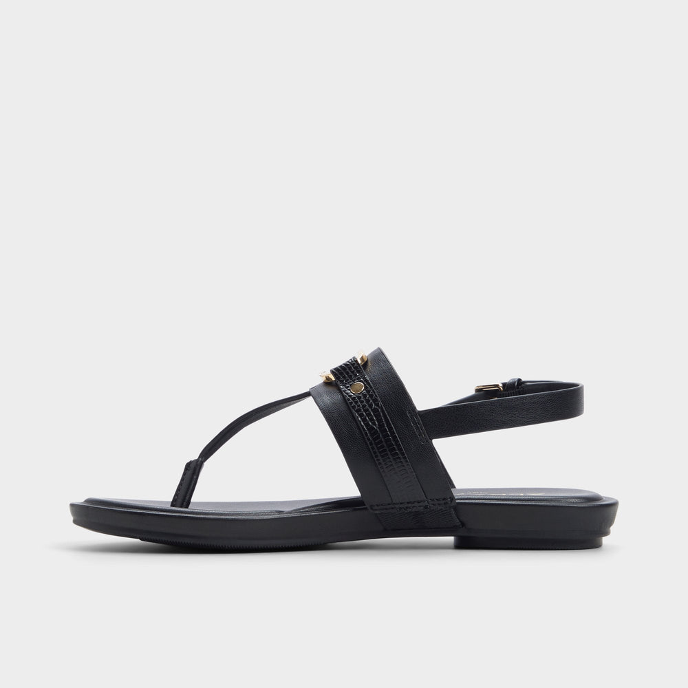 Aldo | Taylen Black Women's Footbed sandals - T-strap sandal