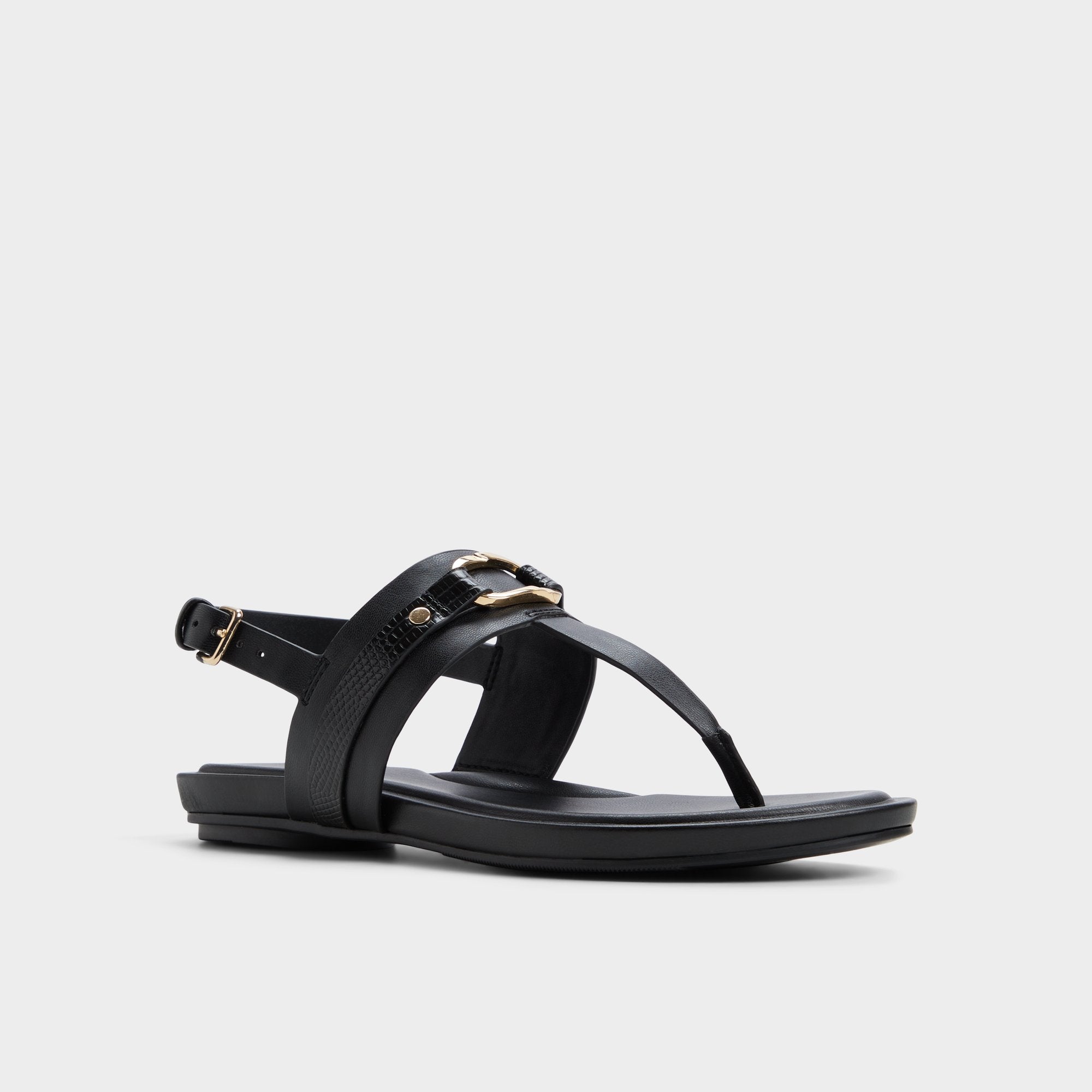 Aldo | Taylen Black Women's Footbed sandals - T-strap sandal