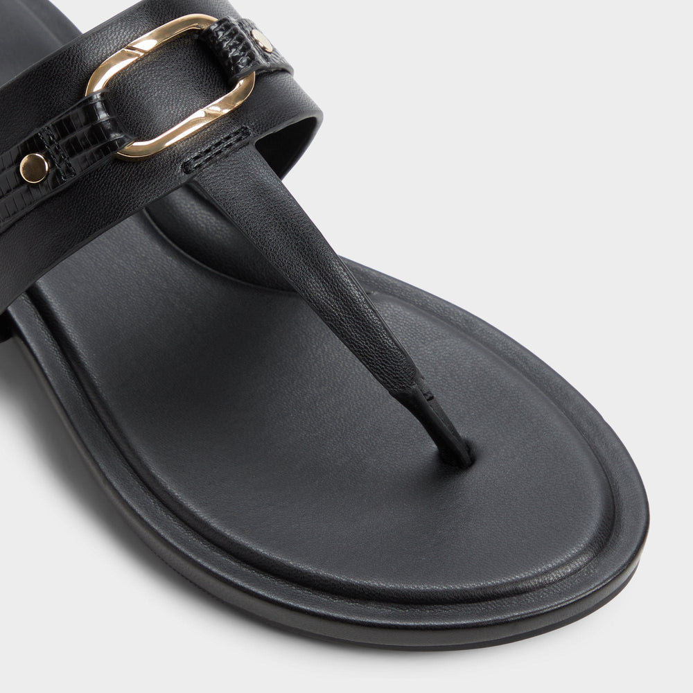 Aldo | Taylen Black Women's Footbed sandals - T-strap sandal