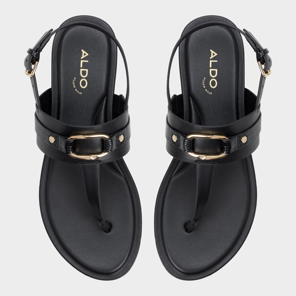 Aldo | Taylen Black Women's Footbed sandals - T-strap sandal