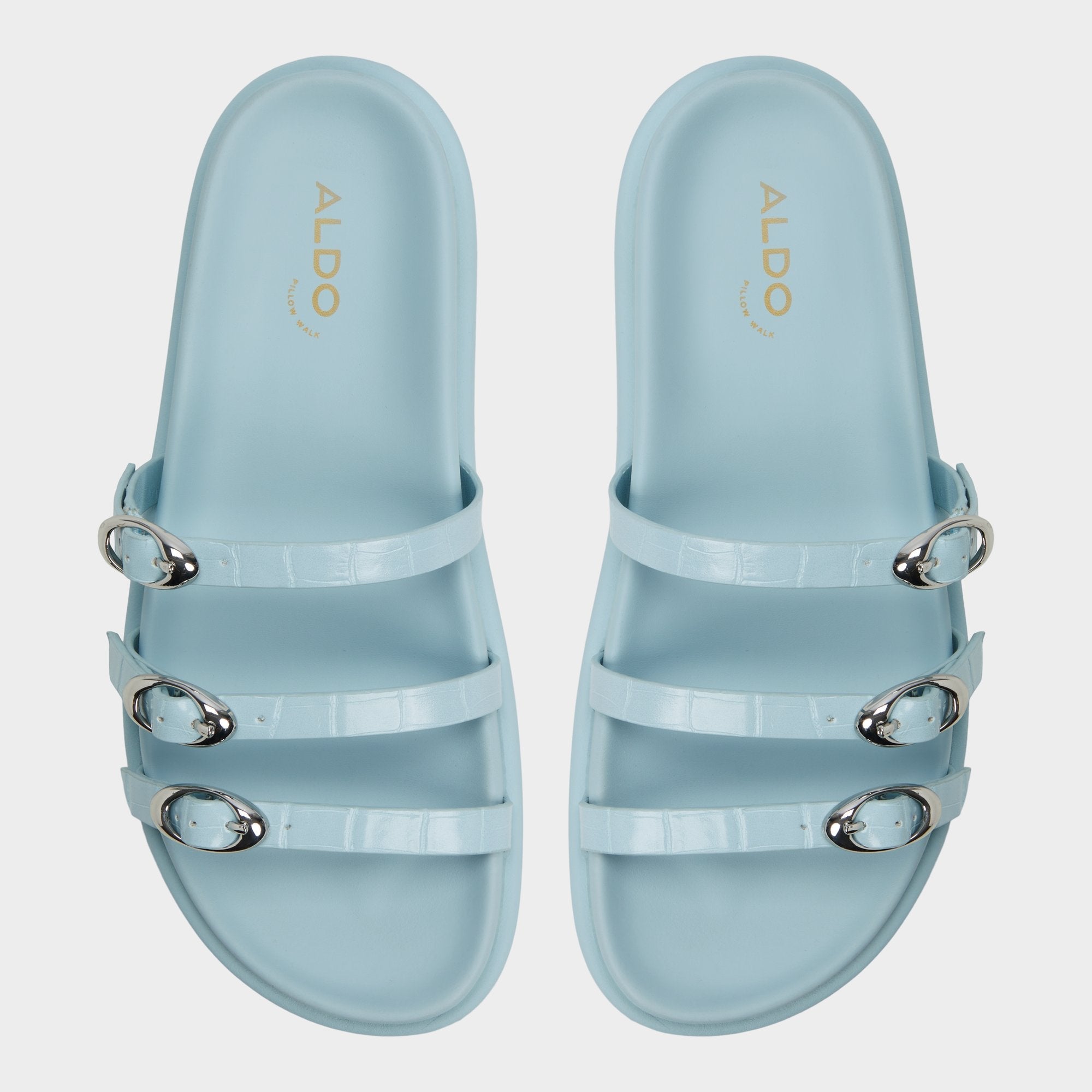 Aldo | Zephyra Pastel Blue Women's Footbed sandals - Footbed sandal