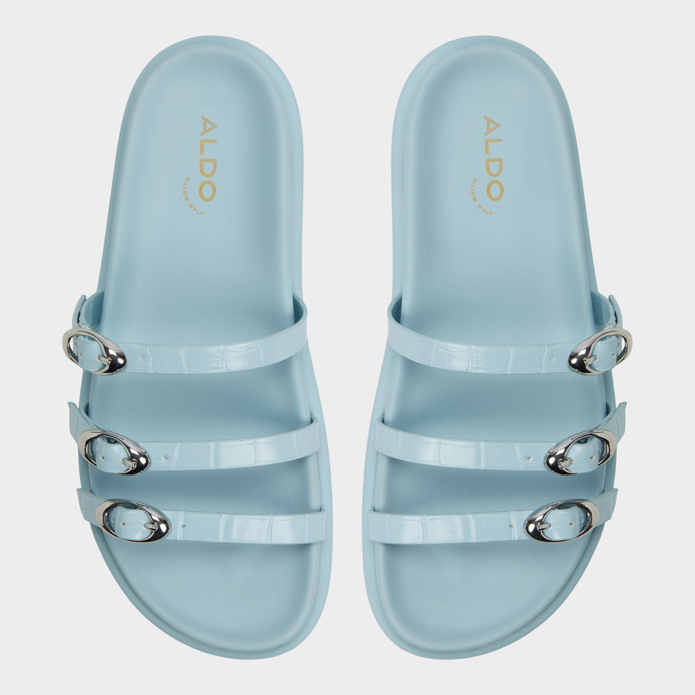 Aldo | Zephyra Pastel Blue Women's Footbed sandals - Footbed sandal