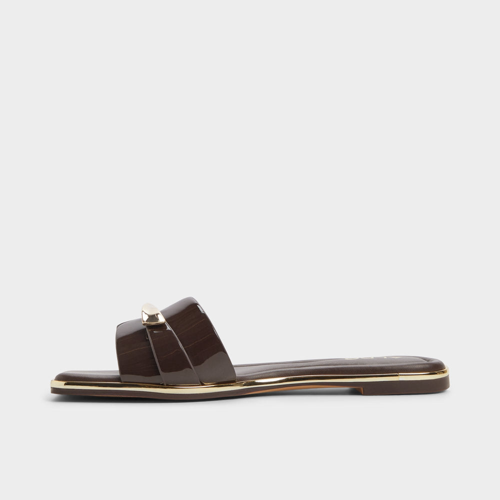 Aldo | Darlina Medium Brown Women's Flats - Slide sandal