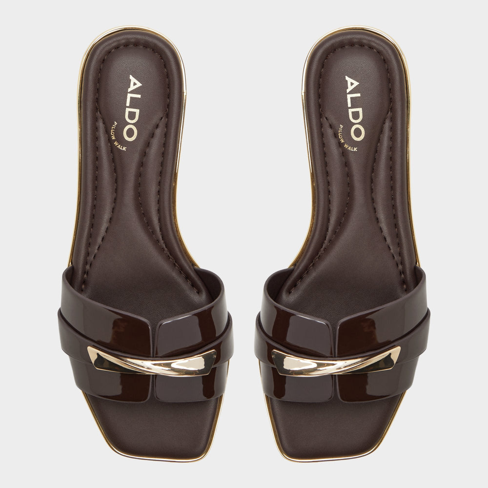 Aldo | Darlina Medium Brown Women's Flats - Slide sandal