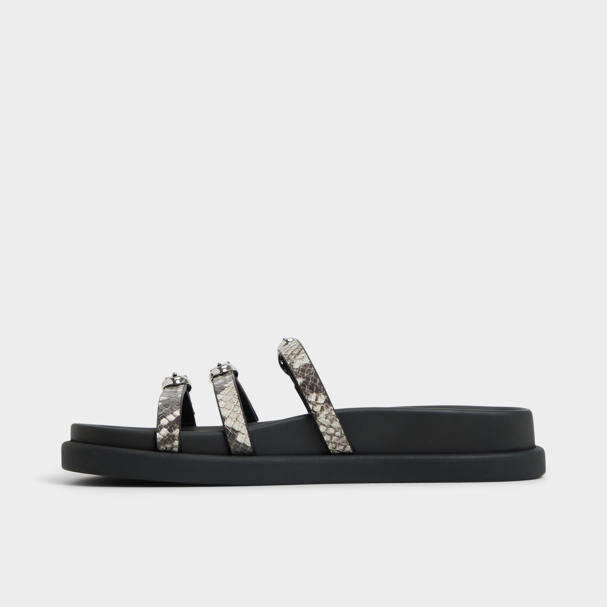 Aldo | Zephyra White/Black Women's Footbed sandals - Footbed sandal