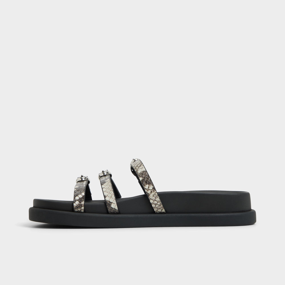 Aldo | Zephyra White/Black Women's Footbed sandals - Footbed sandal