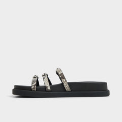 Aldo | Zephyra White/Black Women's Footbed sandals - Footbed sandal