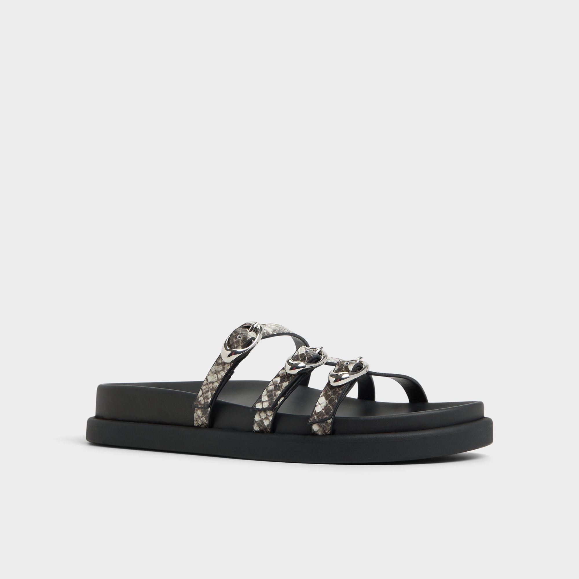 Aldo | Zephyra White/Black Women's Footbed sandals - Footbed sandal