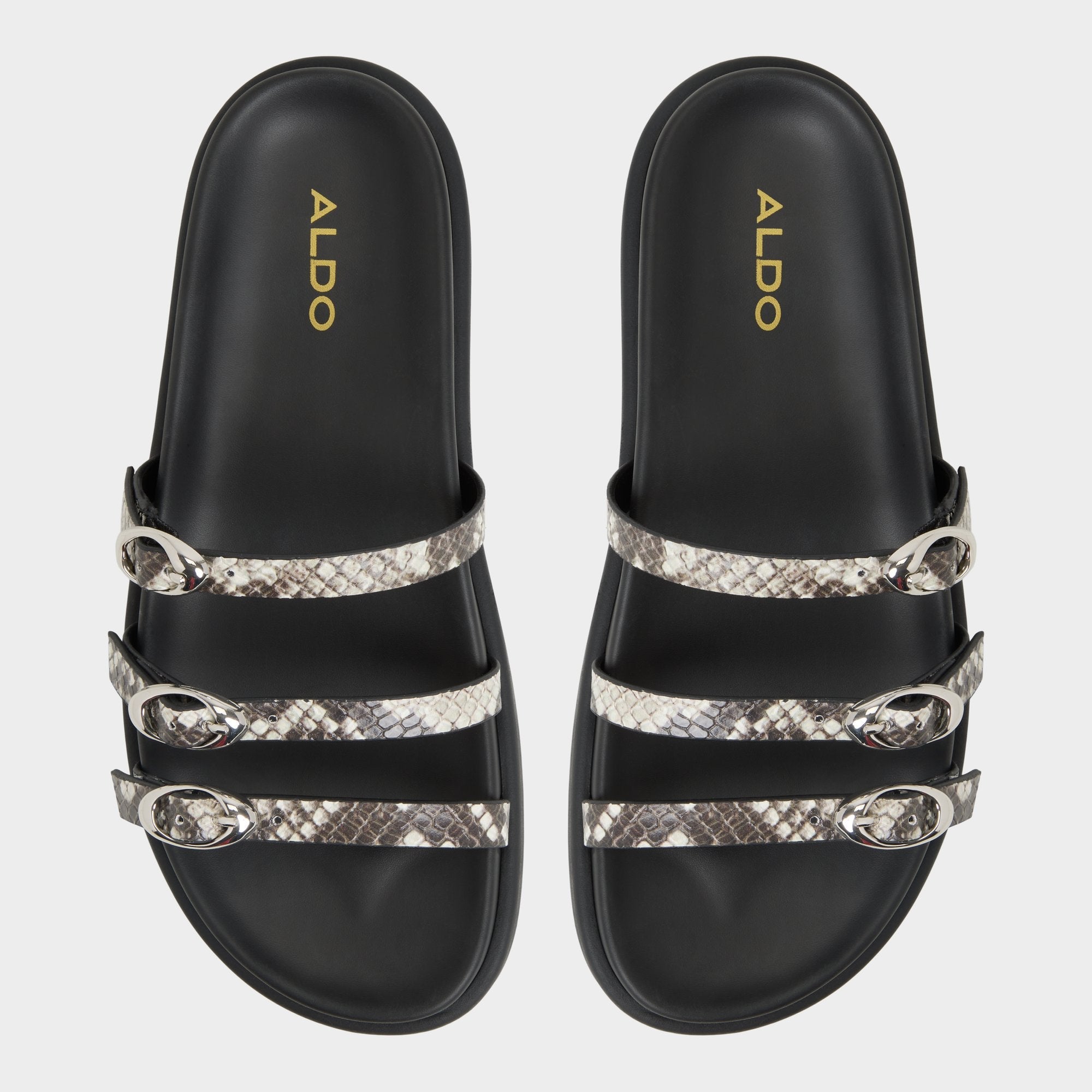 Aldo | Zephyra White/Black Women's Footbed sandals - Footbed sandal