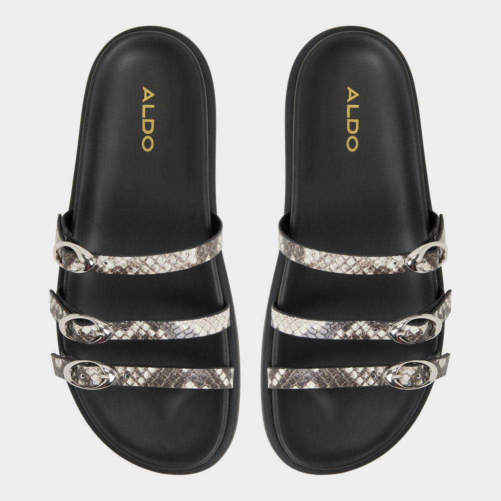 Aldo | Zephyra White/Black Women's Footbed sandals - Footbed sandal