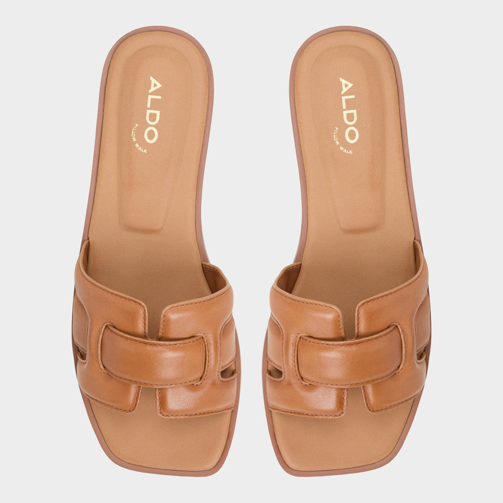 Aldo | Eleny Medium Brown Women's Flats - Slide sandal