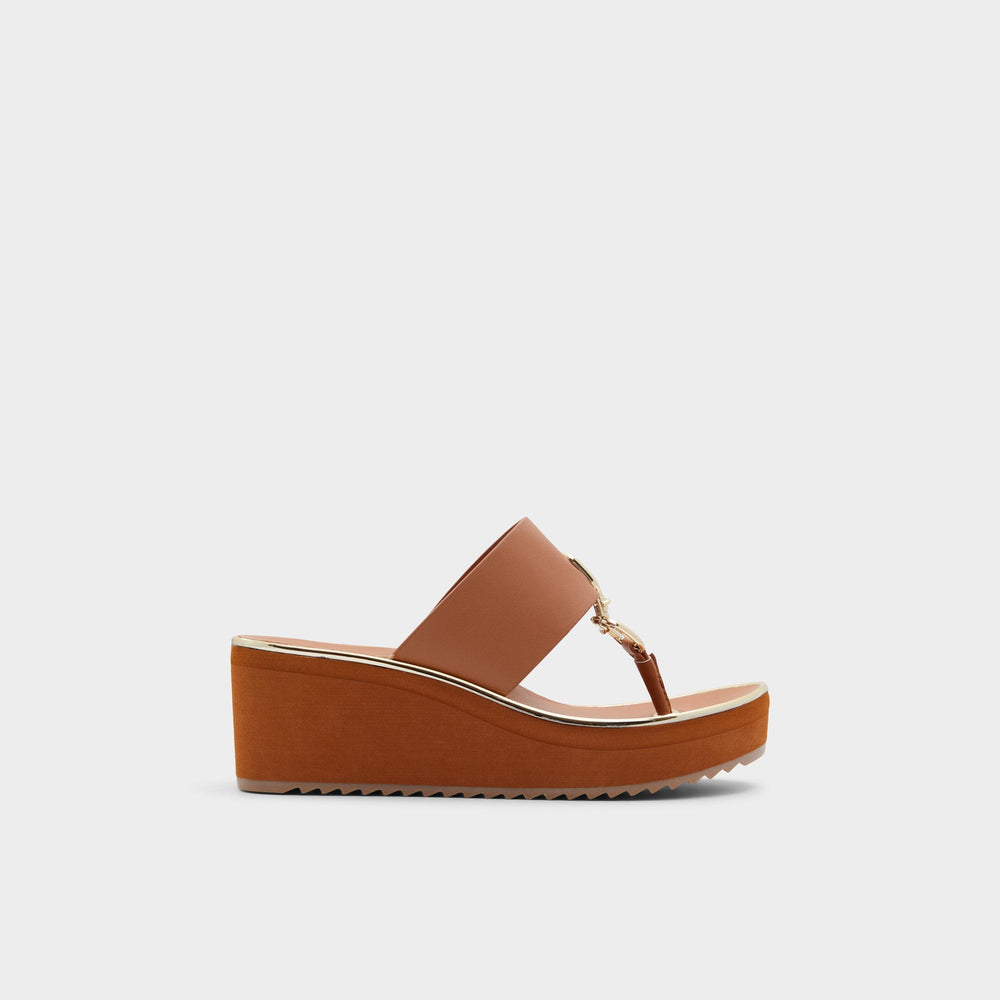 Aldo | Maesllan Medium Brown Women's Wedges - Wedge sandal, Wedge heel