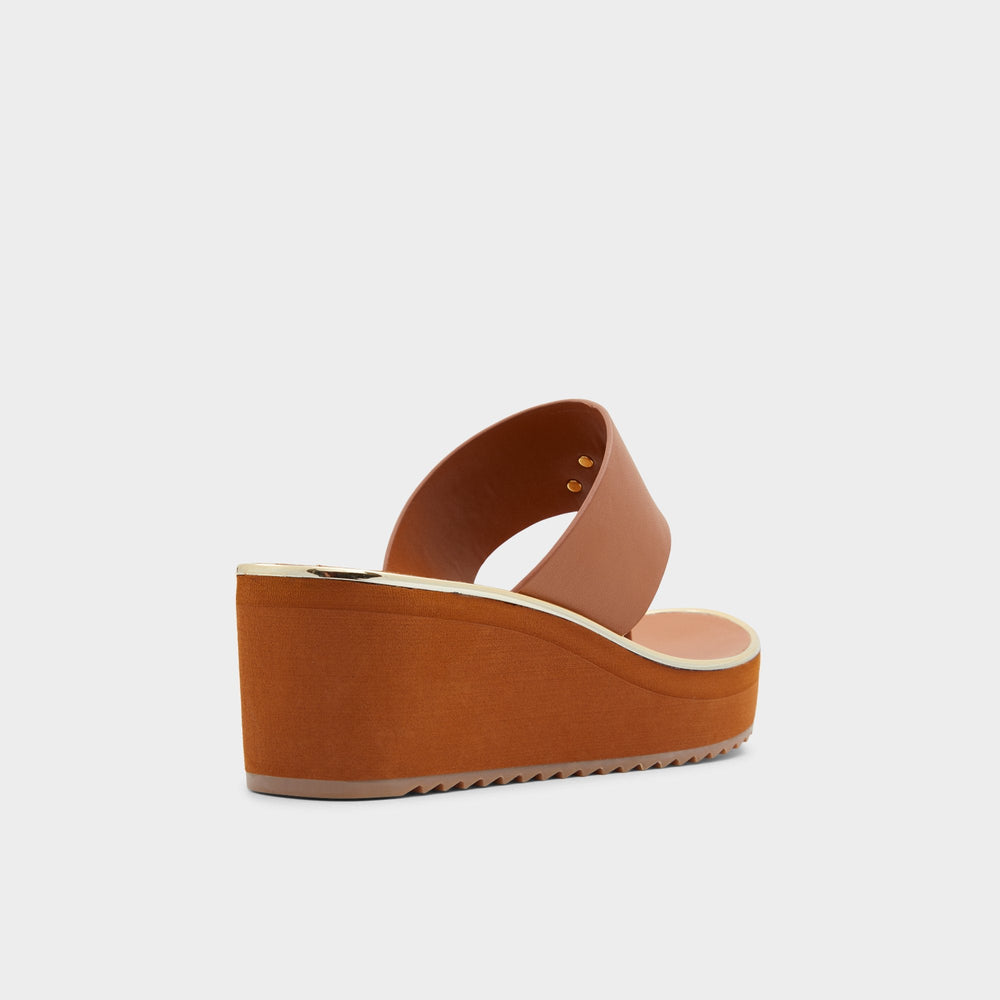 Aldo | Maesllan Medium Brown Women's Wedges - Wedge sandal, Wedge heel