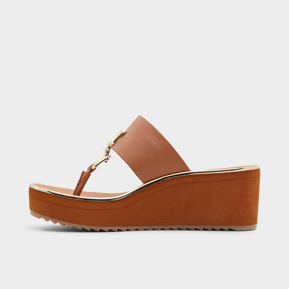 Aldo | Maesllan Medium Brown Women's Wedges - Wedge sandal, Wedge heel