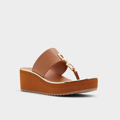 Aldo | Maesllan Medium Brown Women's Wedges - Wedge sandal, Wedge heel