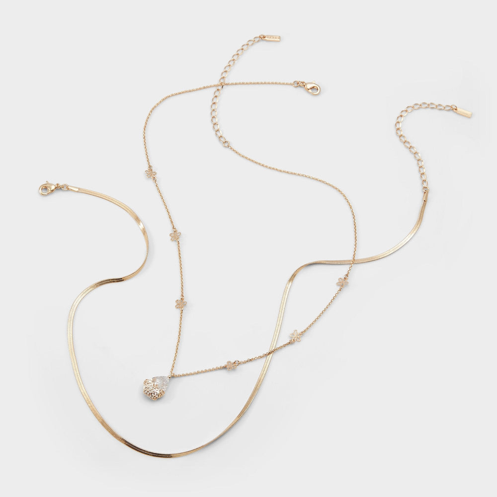 Aldo | Teardrop Gold/Clear Multi Women's Necklaces - Necklace