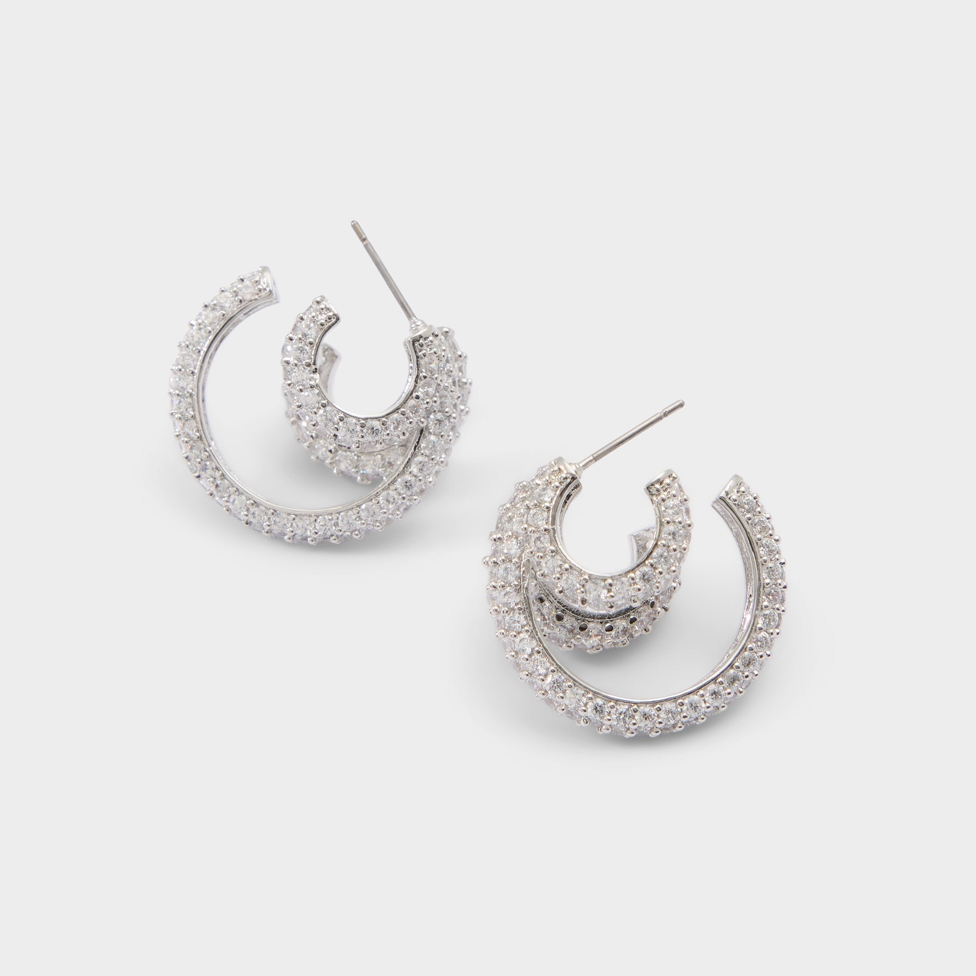Aldo | Glitzys in Silver Clear Multi - Hoop earrings