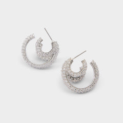 Aldo | Glitzys in Silver Clear Multi - Hoop earrings